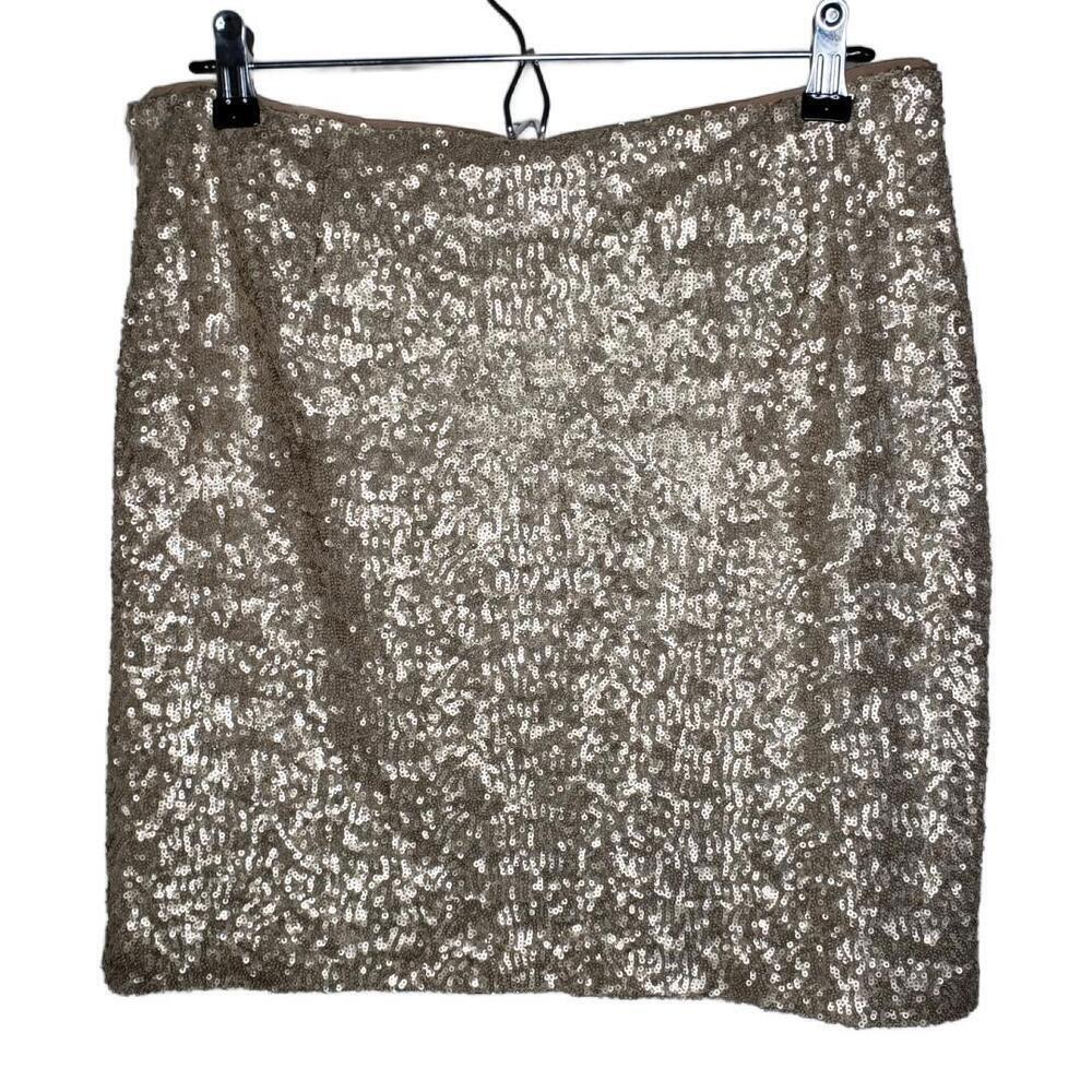 NWT Cache Women's Sz 14 Gold Sequin Mini Skirt Party Formal (1651)